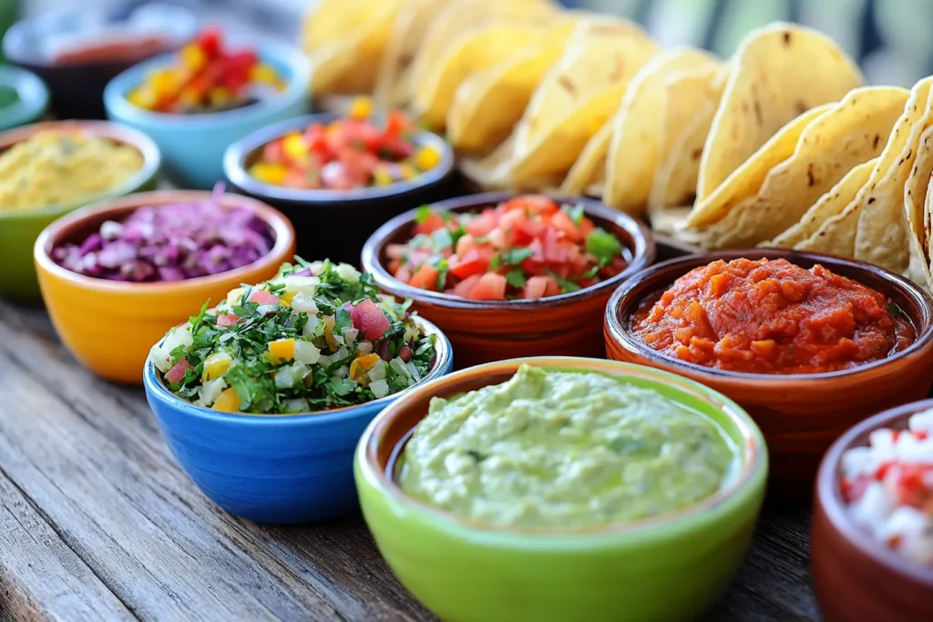 What dips go well with taco bar?