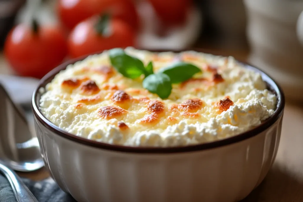 Does cottage cheese melt when you bake it?
