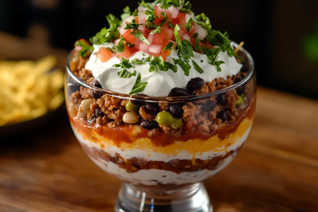What is 7 layer dip made of?