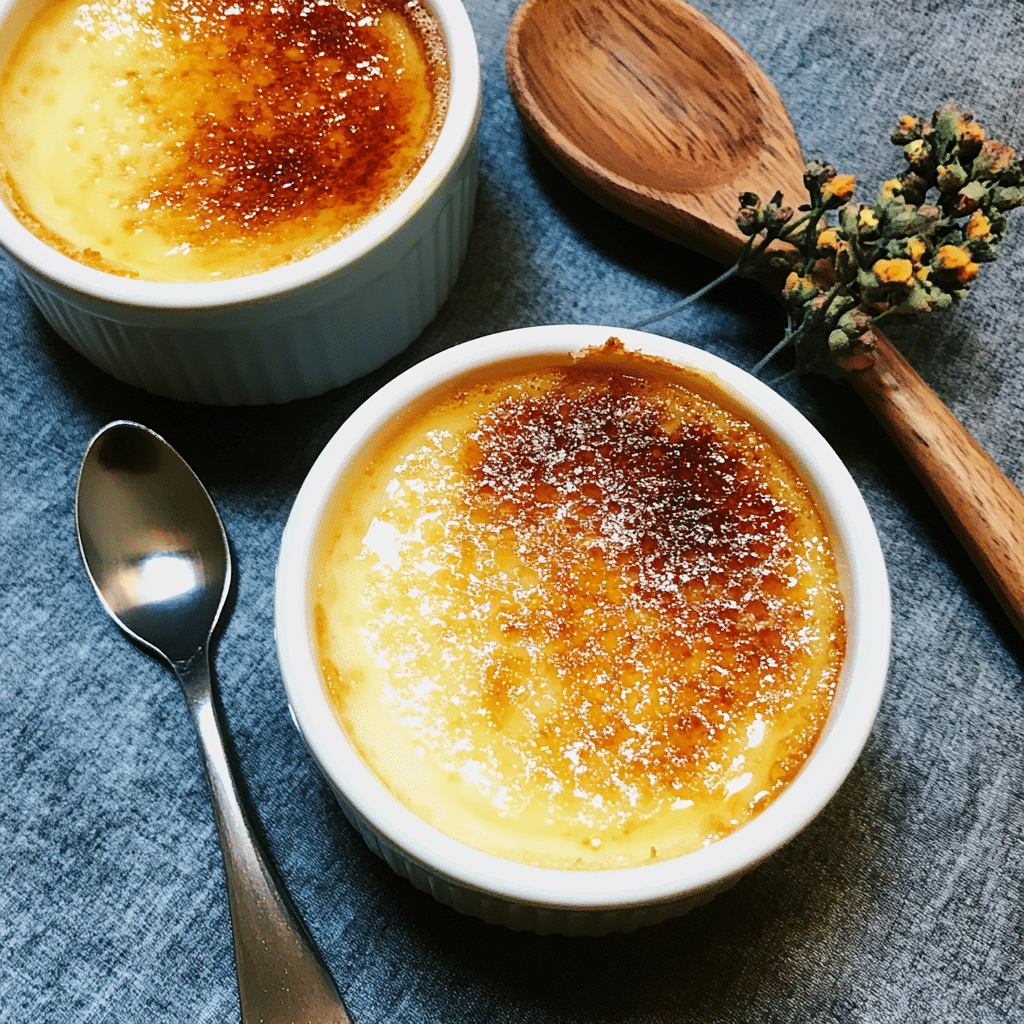 instant pot crème brûlée with golden sugar crust