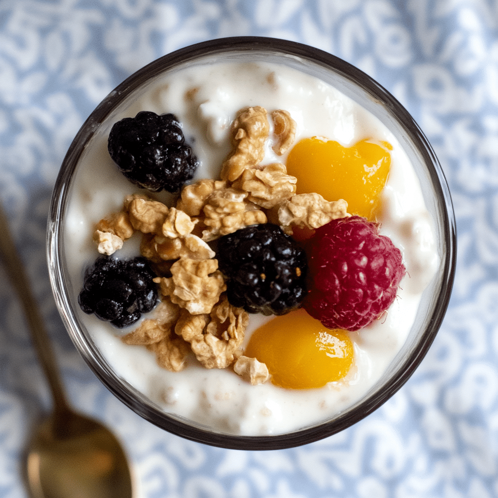 Instant Pot cashew yogurt topped with fruit and granola