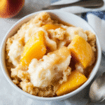 Instant Pot Peach Cobbler with Ice Cream