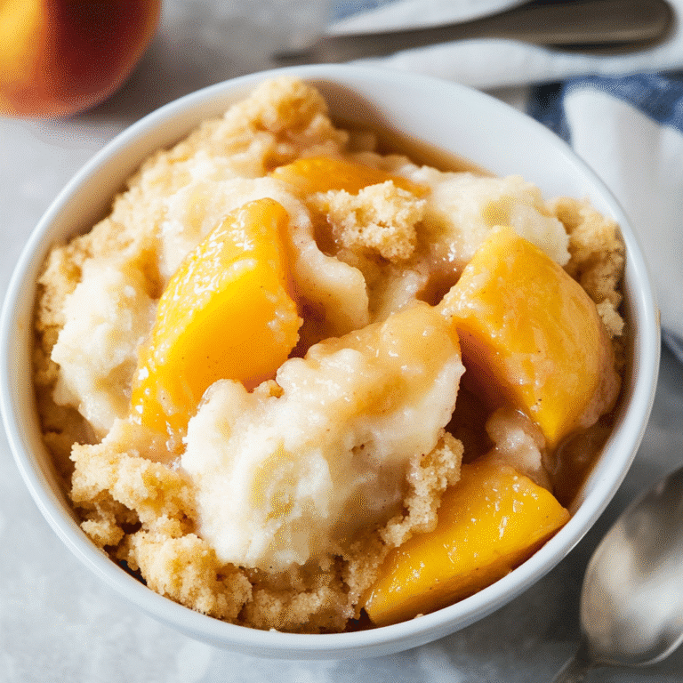 Instant Pot Peach Cobbler with Ice Cream