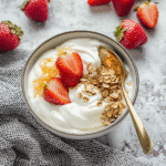 Thick homemade instant pot greek yogurt in jar