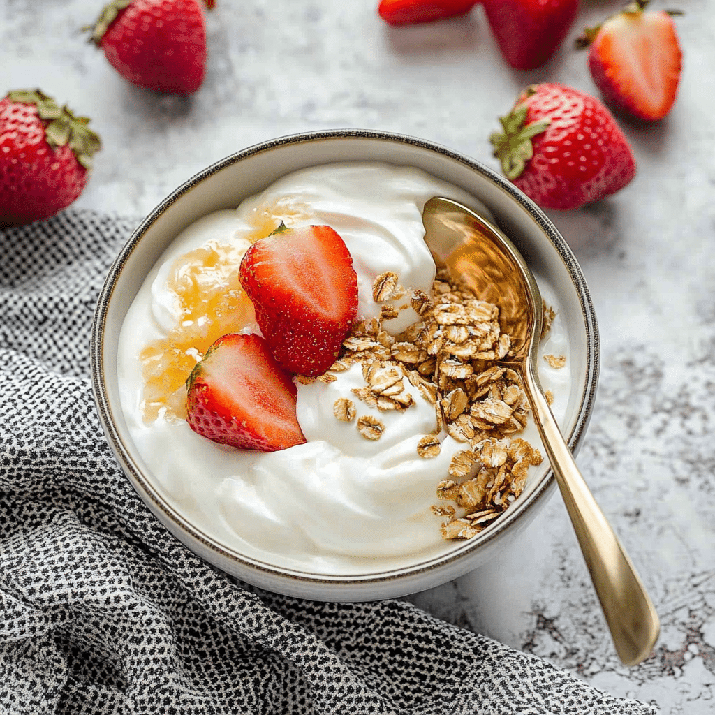 Thick homemade instant pot greek yogurt in jar