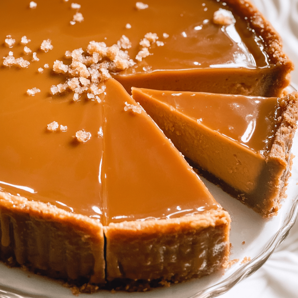 Dulce de leche instant pot cheesecake whole on table