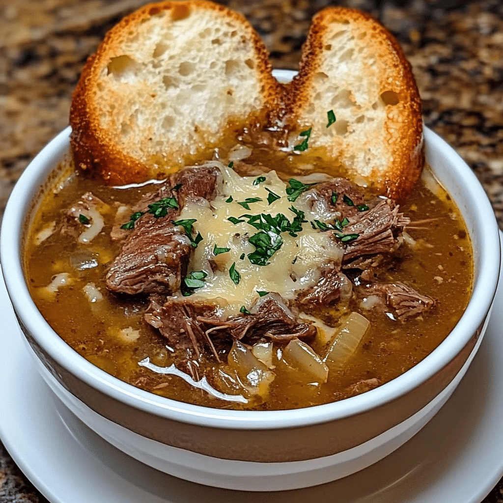 French Onion Beef Short Rib Soup