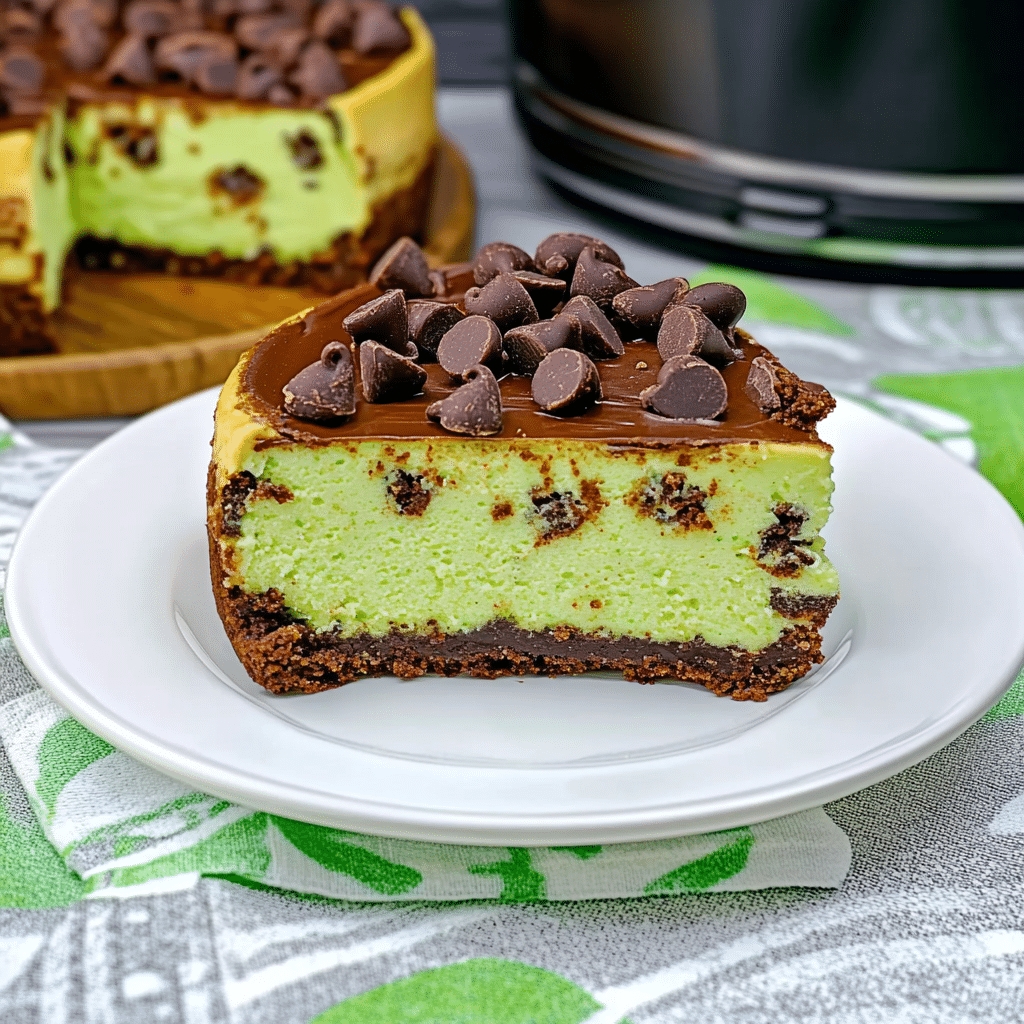 Instant Pot Mint Chocolate Chip Cheesecake