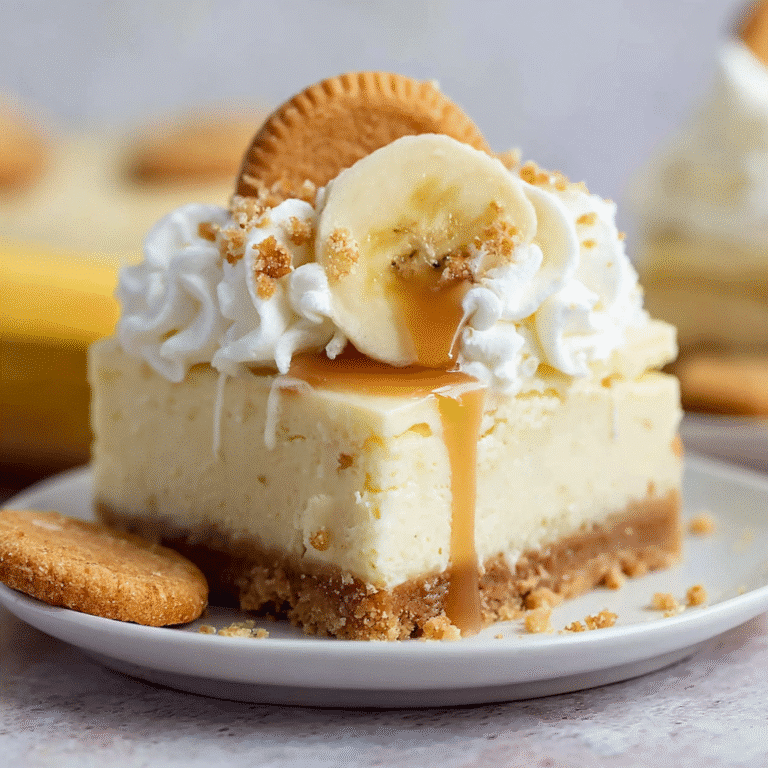 Banana Pudding Cheesecake Bars cooling on rack