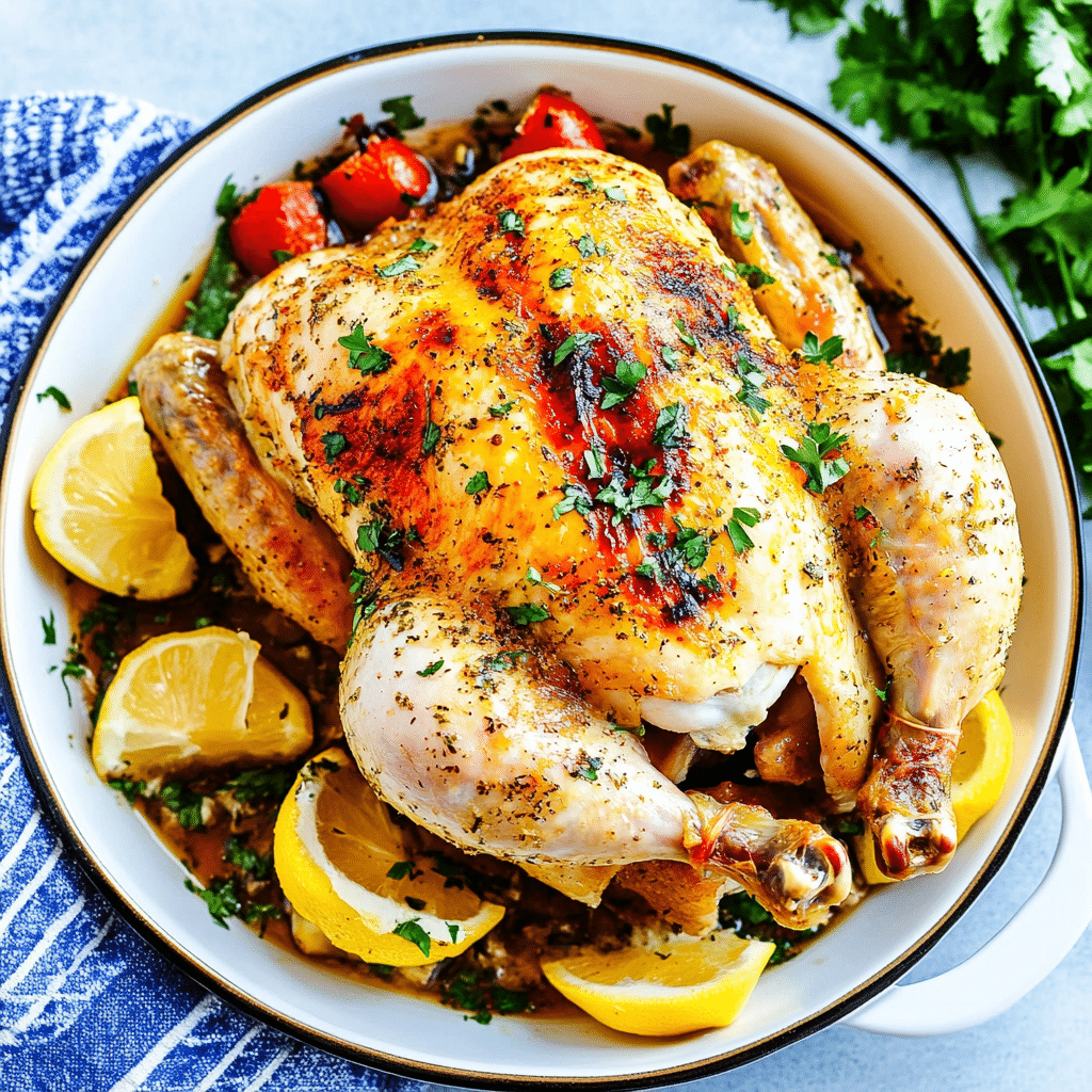 Served best Instant Pot whole chicken with apples