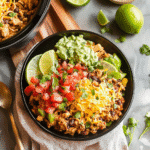 Chicken burrito bowl recipe Instant Pot top view