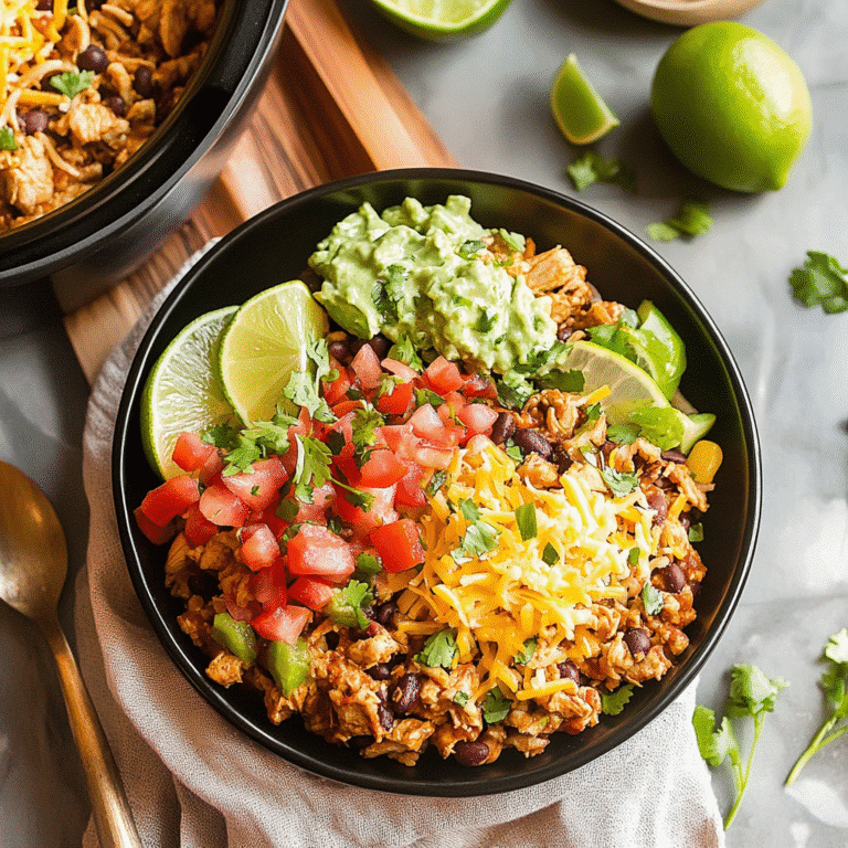 Chicken burrito bowl recipe Instant Pot top view