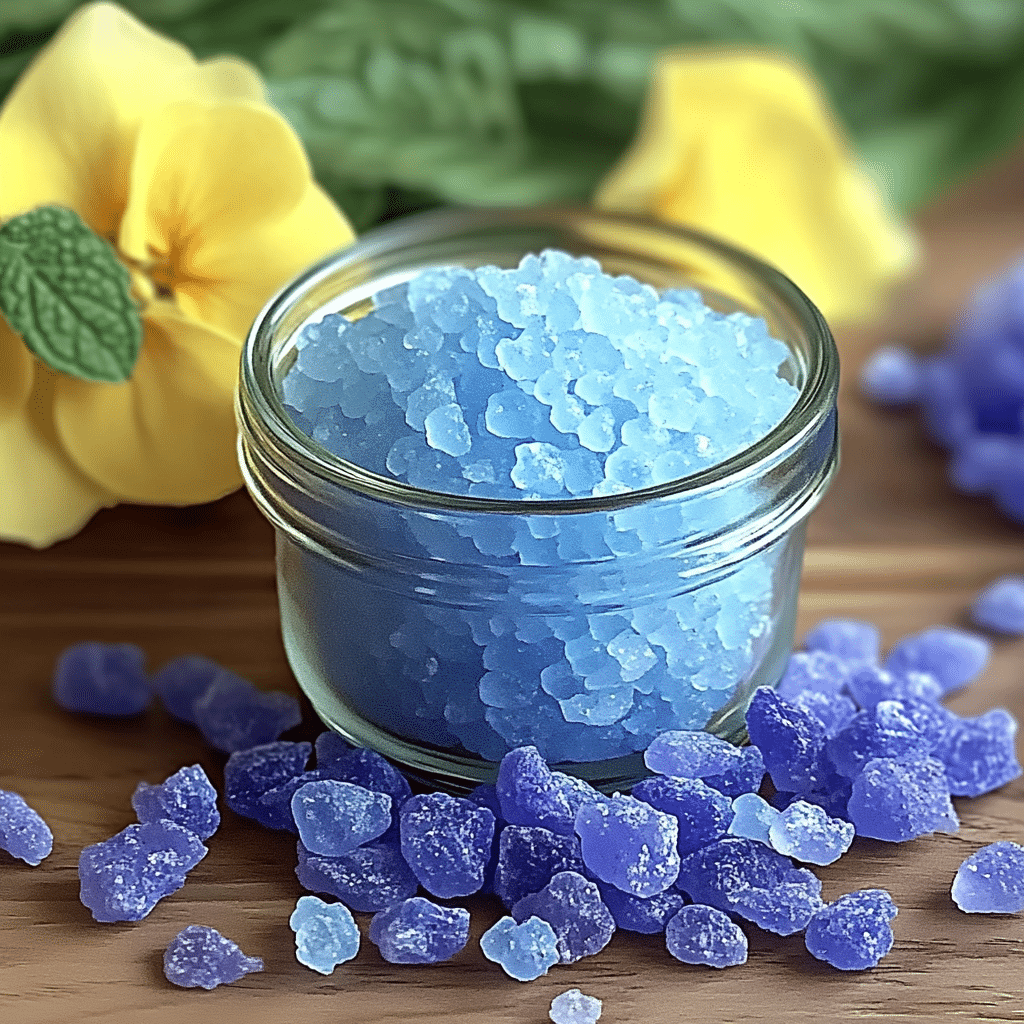 Ingredients for recipe blue salt trick including Persian blue salt