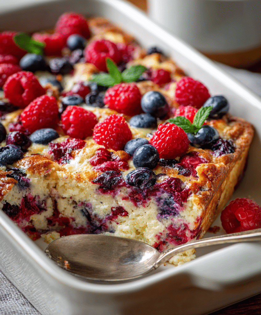 High Protein Triple Berry Bake