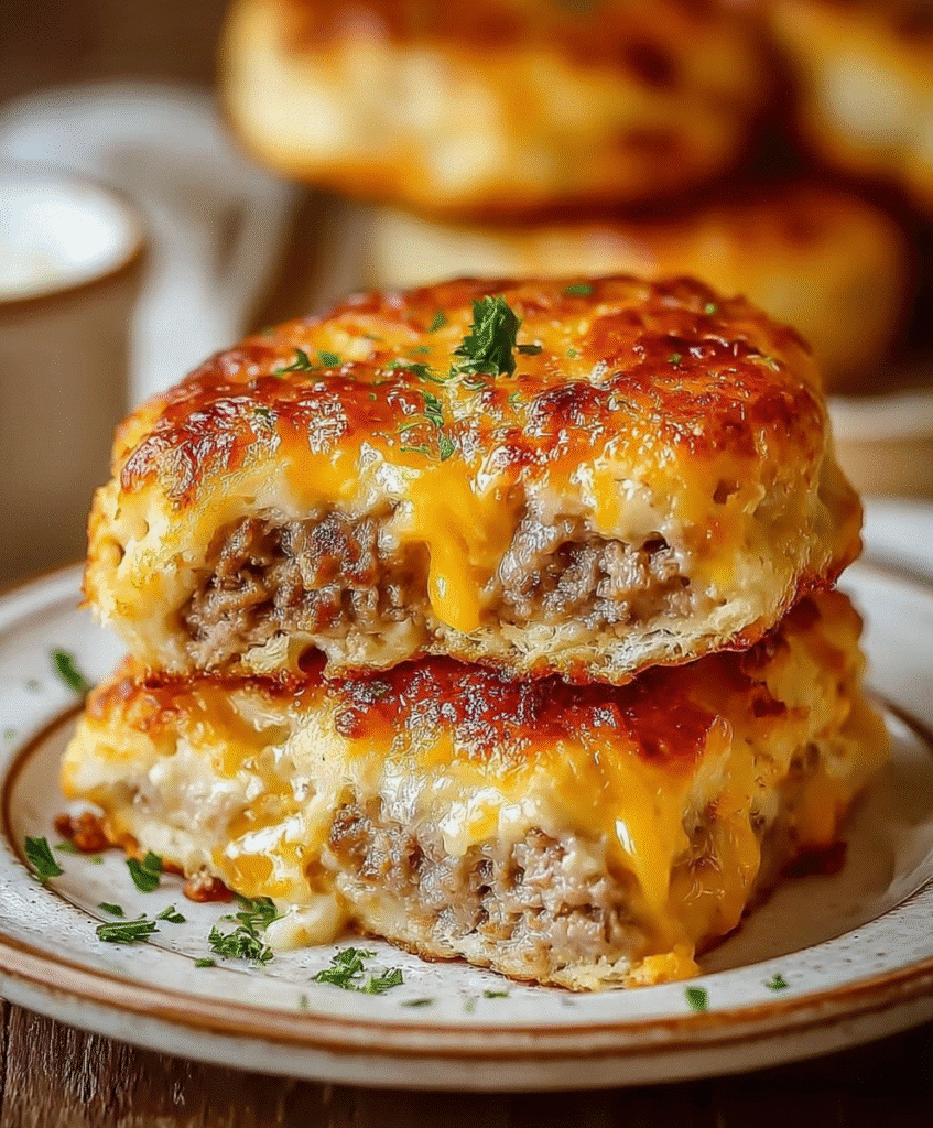 Sausage Cheese Butter Swim Biscuits