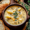 Hearty Cheddar Garlic Herb Potato Soup Recipe
