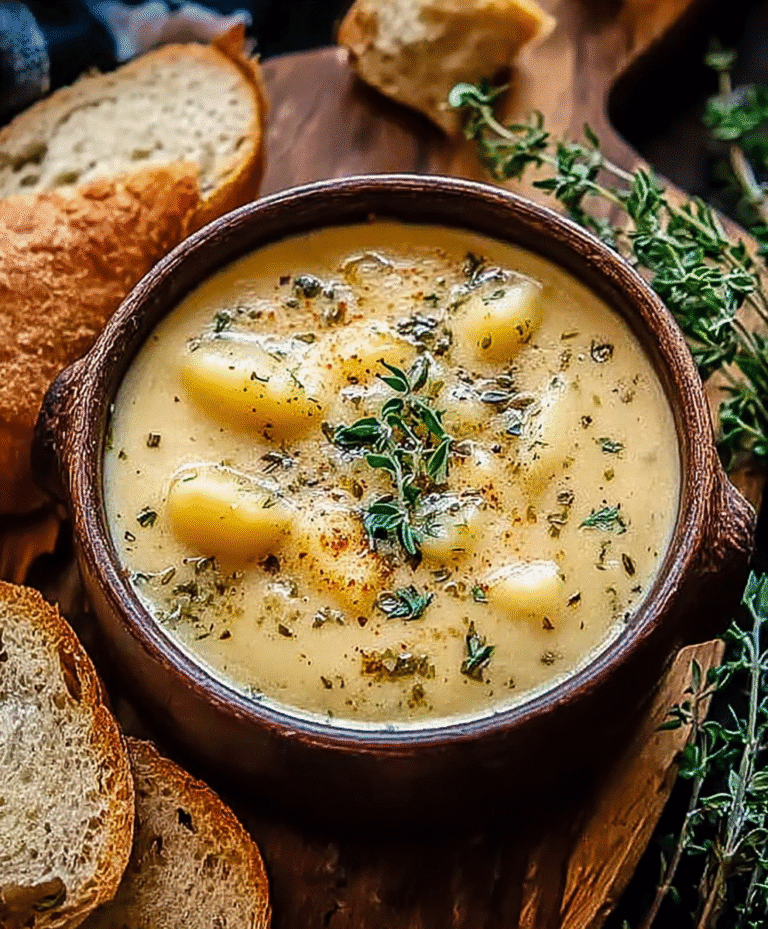 Hearty Cheddar Garlic Herb Potato Soup Recipe